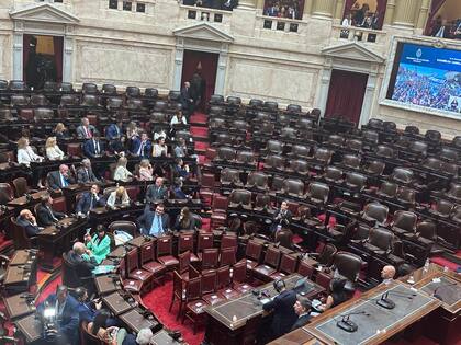 Legisladores libertarios escuchan el discurso de Milei