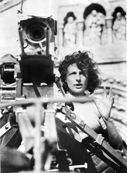 Leni Riefenstahl en la filmación de su película "Tiefland"