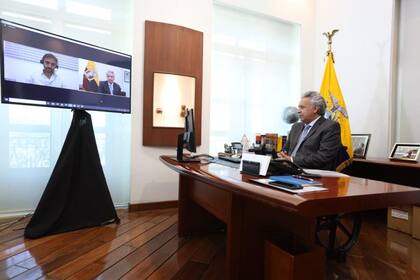 Lenin Moreno, durante la entrevista con LA NACION