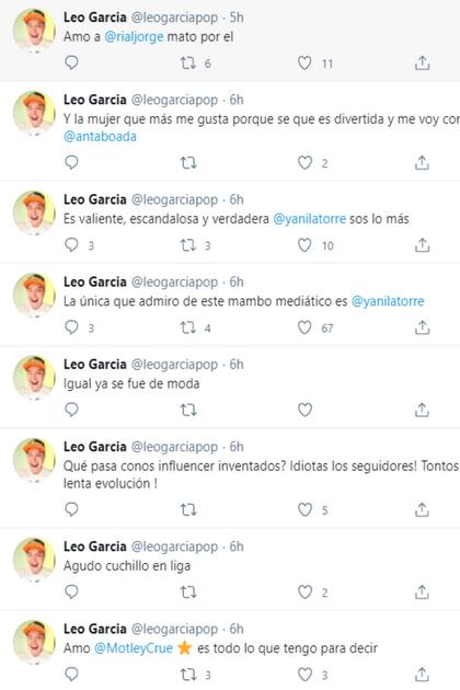 Leo García publicó una serie de controversiales tweets en las últimas horas