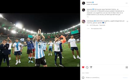 Leo Messi celebró el triunfo ante Brasil