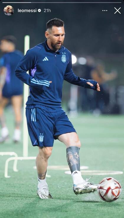 Leo Messi compartió una imagen del último entrenamiento antes del duelo contra Croacia (Foto: Instagram @leomessi)