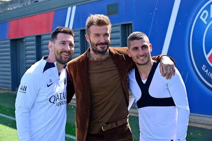 Leo Messi, David Beckham y Marco Verratti; la admiración del inglés por el astro argentino desembocó en esta rutilante contratación