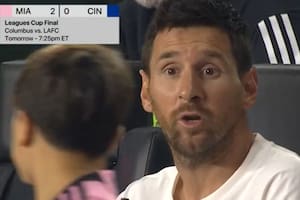 Leo Messi le llamó la atención a uno de sus hijos durante el partido de Inter Miami (Foto: Captura de video / Apple TV)