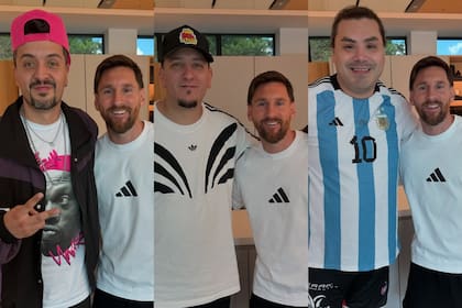Leo Messi recibió en su casa de Rosario a los chicos del programa de streaming Un poco de ruido (Foto: Instagram @unpocoderuidook)