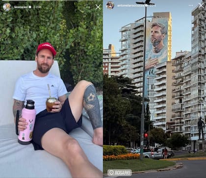 Leo Messi y Anto Roccuzzo se instalaron en su Rosario natal para pasar las fiestas (Foto: Instagram @leomessi / @antonelaroccuzzo)