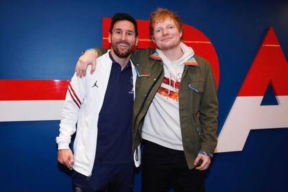 Leo Messi y Ed Sheeran se encontraron después del partido entre el PSG y el City