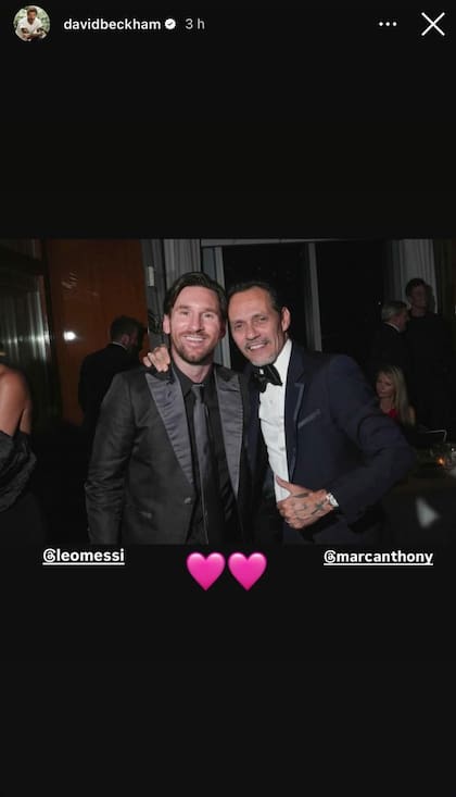 Leo Messi y Marc Anthony en la fiesta de David Beckham (Foto: Instagram @davidbeckham)