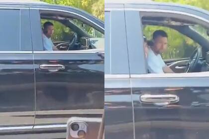 Leo y Antonela se cruzaron en un semáforo de Miami con un grupo de fans (Foto: Captura de video / X @M30Xtra)