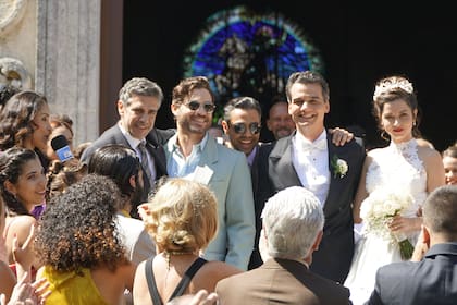 Leonardo Sbaraglia, en La red avispa, junto con Edgar Ramírez, Wagner Moura y Ana de Armas