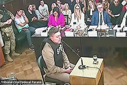 Leonardo Airaldi, en el juicio, que se lleva a cabo en los tribunales federales de Paraná