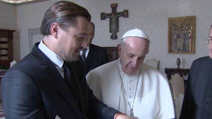 Leonardo Di Caprio, junto al Papa. Foto Twitter: @AGisotti