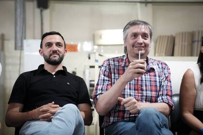 Leonardo Grosso y Máximo Kirchner, el viernes en San Martín