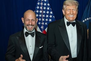 Leonardo Scatturice, con Donald Trump, en el estreno de "Les Miserables" en Washington DC, el 15 de junio de 2025