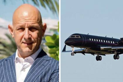 Leonardo Scatturice y el avión Bombardier Global 5000