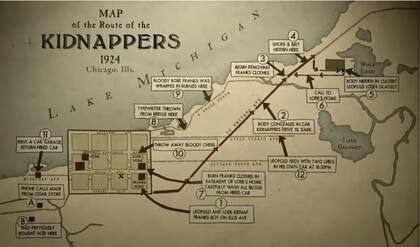 Leopold y Loeb acompañaron a los investigadores en la reconstrucción del crimen, del que parecían sentirse orgullosos