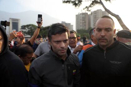 Leopoldo López en las calles de Caracas