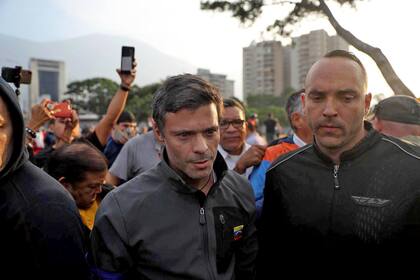 Leopoldo López en las calles de Caracas