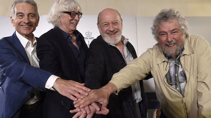 Les Luthiers, en Oviedo, antes de recibir el Premio Princesa de Asturias de Comunicación y Humanidades 2017