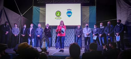 Lesci, en un acto de la Unión Nacional de Clubes de Barrio, que preside