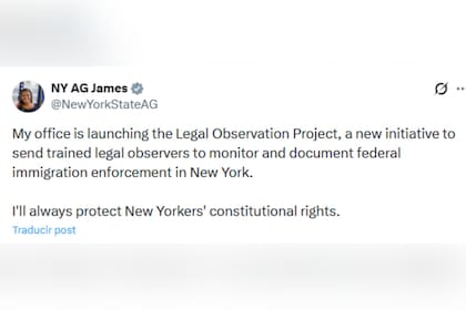 Letitia James, fiscal general de Nueva York, supervisará la aplicación de las leyes de inmigración federales