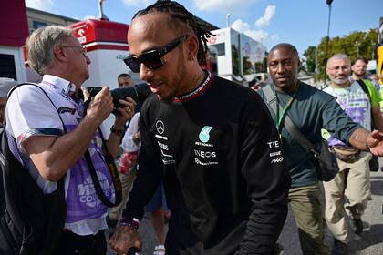 Lewis Hamilton en el Autódromo Nacional de Monza, donde este domingo se correrá el GP de Italia