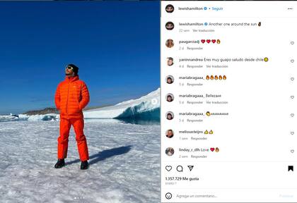 Lewsi Hamilton estuvo en la Antártida en enero de este año