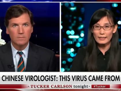 Li Meng Yan es entrevistada por Tucker Carlson en Fox News