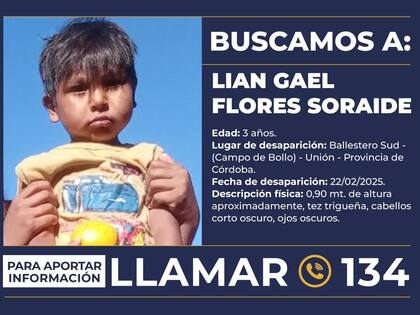 Lian Gael Flores Soraide desapareció hace más de 50 días