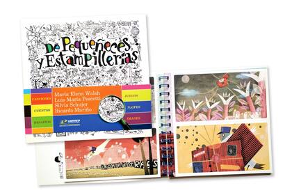 Libro para los chicos con cuentos, estampillas y juegos