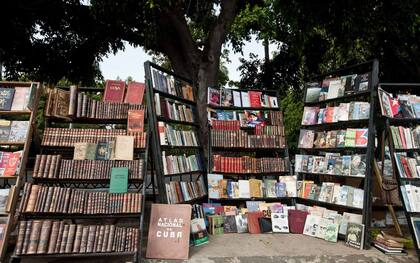 Libros de segunda mano en la Plaza de Armas de La Habana