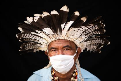 Líder indígena Pedro dos Santos, del grupo étnico Mura