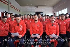 Liderados por Iván Marcone, Rodrio Rey y Federico Mancuello, el plantel de Independiente dejó un mensaje