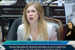 Lilia Lemoine, durante su discurso en Diputados