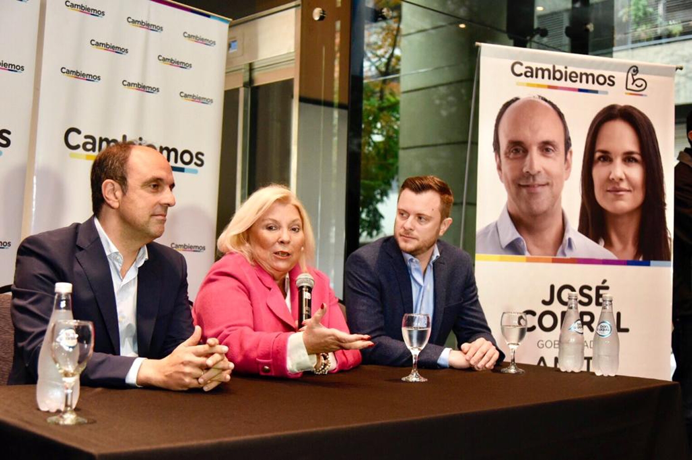 Lilita Carrió, presentó un proyecto de seguridad para la provincia, junto a José Corral candidato a gobernador de Santa Fe y Roy López Molina candidato a intendente de Rosario