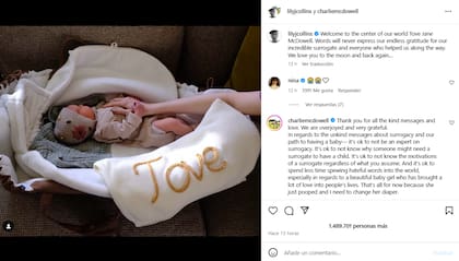 Lily Collins presentó a su hija Tove Jane McDowell (Foto: Instagram @lilyjcollins)