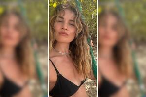 Lily James posó en la playa sin maquillaje
