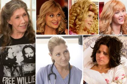 Lily Tomlin, Amy Poehler, Amy Schumer, Lisa Kudrow, Eddie Falco y Julia Louis-Dreyfous
