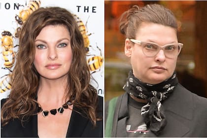 Linda Evangelista, en 2015 y una foto de ella en 2019, al ser captada por los paparazzi