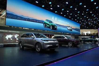 Line up de vehiculos de GWM en el Salón de Beijing.