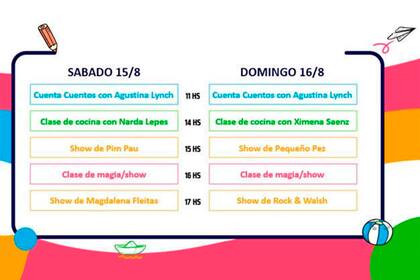 Line up sábado 15 y domingo 16