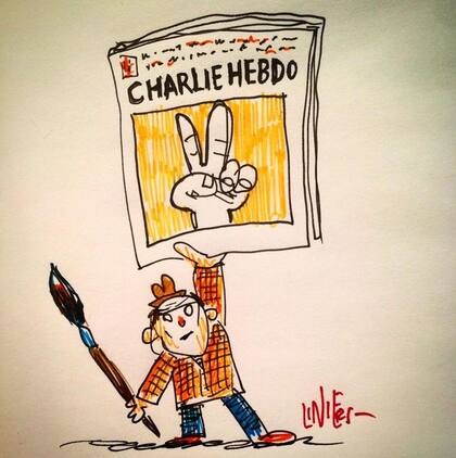 Liniers dedicó un dibuto a Charlie Hebdo en su cuenta de Twitter