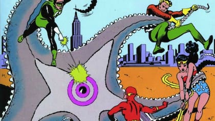 Linterna Verde, Flash, la Mujer maravilla y Aquaman luchan contra Starro en el primer número de la Liga de la justicia