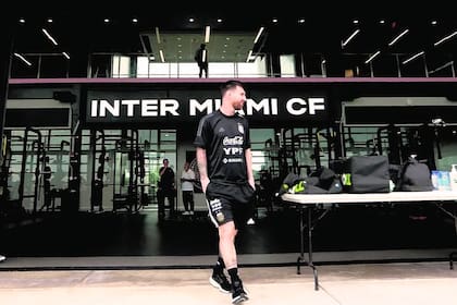 Lio Messi, en las instalaciones de Inter Miami, cuando la selección las usó para entrenarse
