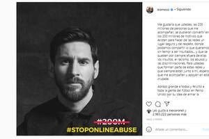 Messi. Su posteo a favor del boicot del deporte al abuso en las redes sociales