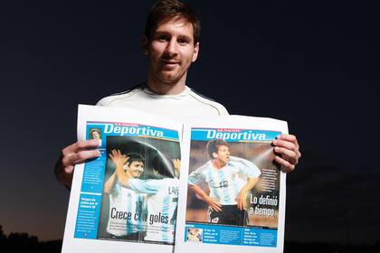 Lionel, ayer y hoy, con la celeste y blanca