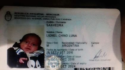 Lionel Chino Luna Saavedra, el nombre elegido por sus padres en homenaje al ídolo.