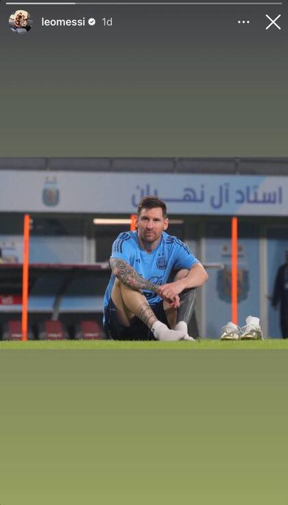 Lionel Messi compartió una foto de su entrenamiento con la selección (Foto: Instagram @leomessi)