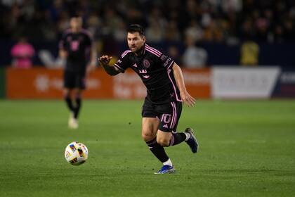 Lionel Messi, de Inter Miami, durante el partido contra el Galaxy de Los Ángeles, el domingo en California