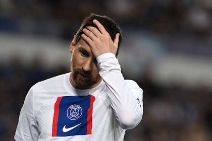 Lionel Messi durante el partido que disputan Strasbourg Alsace y París Saint-Germain.